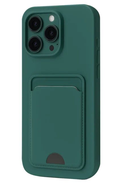 Uray store Apple iPhone 16 Pro Kılıf Kelvin Kartvizitli Silikon - Koyu Yeşil