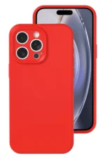 Uray store Apple iPhone 16 Pro Kılıf Nano içi Kadife Silikon - Kırmızı