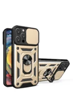 Uray store Apple iPhone 16 Pro Kılıf Pars Lens Yüzüklü Silikon - Gold