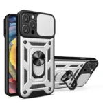 Uray store Apple iPhone 16 Pro Kılıf Pars Lens Yüzüklü Silikon - Gümüş