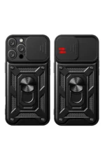 Uray store Apple iPhone 16 Pro Kılıf Pars Lens Yüzüklü Silikon - Kırmızı - Görsel 2