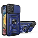 Uray store Apple iPhone 16 Pro Kılıf Pars Lens Yüzüklü Silikon - Lacivert