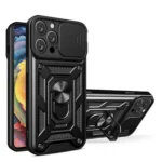 Uray store Apple iPhone 16 Pro Kılıf Pars Lens Yüzüklü Silikon - Siyah