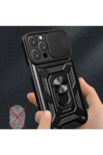 Uray store Apple iPhone 16 Pro Kılıf Pars Lens Yüzüklü Silikon - Siyah - Görsel 3