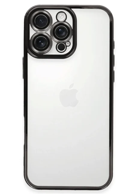 Uray store Apple iPhone 16 Pro Kılıf Razer Lensli Silikon - Siyah