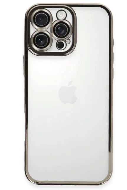 Uray store Apple iPhone 16 Pro Kılıf Razer Lensli Silikon - Titanyum Gri