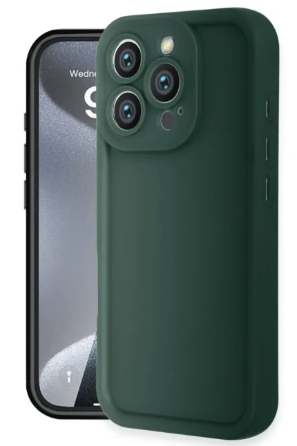 Uray store Apple iPhone 16 Pro Kılıf Viera Silikon - Koyu Yeşil