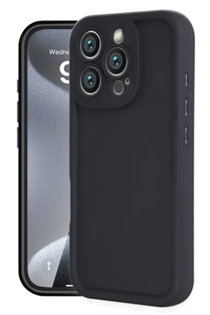 Uray store Apple iPhone 16 Pro Kılıf Viera Silikon - Siyah