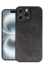 Uray store Apple iPhone 16 Pro Max Kılıf Aras Deri Kapak - Siyah