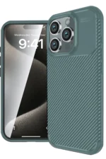Uray store Apple iPhone 16 Pro Max Kılıf Auto Focus Karbon Kapak - Koyu Yeşil