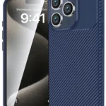 Uray store Apple iPhone 16 Pro Max Kılıf Auto Focus Karbon Kapak - Lacivert