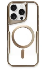 Uray store Apple iPhone 16 Pro Max Kılıf Boyi Magsafe Silikon Kapak - Kahverengi