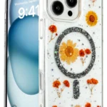 Uray store Apple iPhone 16 Pro Max Kılıf Daisy Simli Magsafe Kapak - Siyah