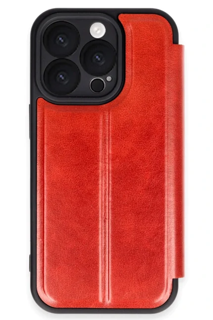 Uray store Apple iPhone 16 Pro Max Kılıf Flip Cover - Kırmızı