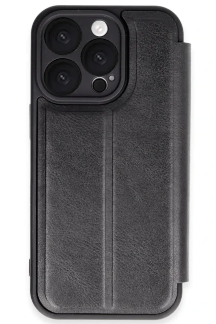Uray store Apple iPhone 16 Pro Max Kılıf Flip Cover - Siyah
