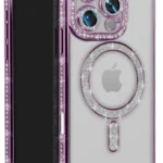 Uray store Apple iPhone 16 Pro Max Kılıf Joke Simli Magneticsafe Kılıf - Derin Mor