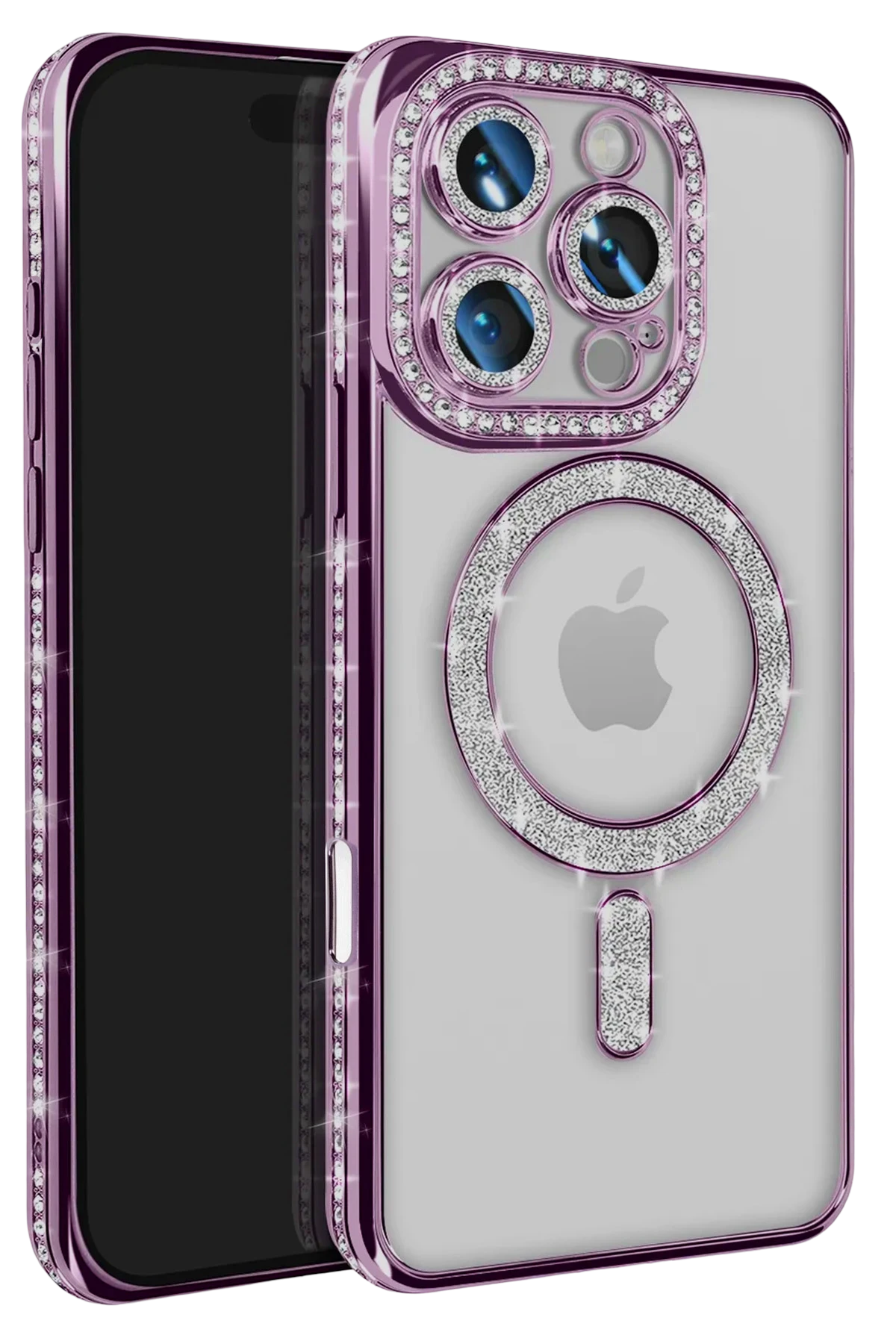 newface-iphone-16-pro-max-kilif-joke-simli-magneticsafe-kilif-derin-mor-default Uray store Apple iPhone 16 Pro Max Kılıf Joke Simli Magneticsafe Kılıf - Derin Mor - Görsel 1
