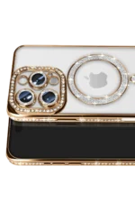 Uray store Apple iPhone 16 Pro Max Kılıf Joke Simli Magneticsafe Kılıf - Gold - Görsel 2