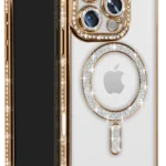 Uray store Apple iPhone 16 Pro Max Kılıf Joke Simli Magneticsafe Kılıf - Gold