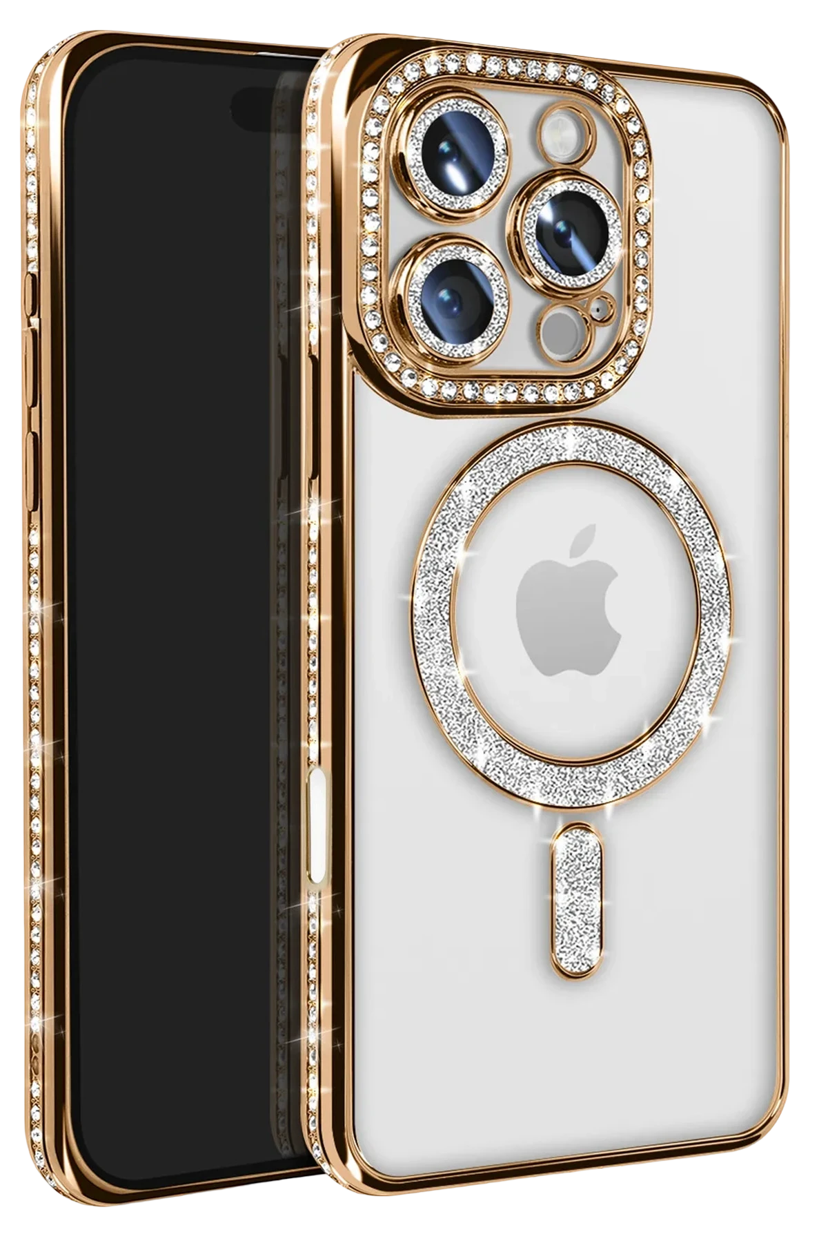 newface-iphone-16-pro-max-kilif-joke-simli-magneticsafe-kilif-gold-default Uray store Apple iPhone 16 Pro Max Kılıf Joke Simli Magneticsafe Kılıf - Gold - Görsel 1