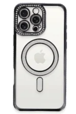 Uray store Apple iPhone 16 Pro Max Kılıf Joke Simli Magneticsafe Kılıf - Gri - Görsel 2