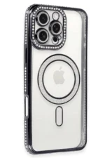 Uray store Apple iPhone 16 Pro Max Kılıf Joke Simli Magneticsafe Kılıf - Gri