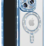 Uray store Apple iPhone 16 Pro Max Kılıf Joke Simli Magneticsafe Kılıf - Mavi