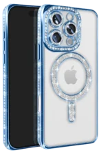 Uray store Apple iPhone 16 Pro Max Kılıf Joke Simli Magneticsafe Kılıf - Mavi