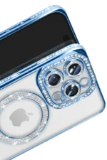Uray store Apple iPhone 16 Pro Max Kılıf Joke Simli Magneticsafe Kılıf - Mavi - Görsel 3