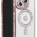 Uray store Apple iPhone 16 Pro Max Kılıf Joke Simli Magneticsafe Kılıf - Pembe