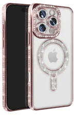 Uray store Apple iPhone 16 Pro Max Kılıf Joke Simli Magneticsafe Kılıf - Pembe
