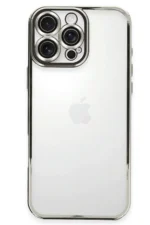 Uray store Apple iPhone 16 Pro Max Kılıf Razer Lensli Silikon - Gümüş