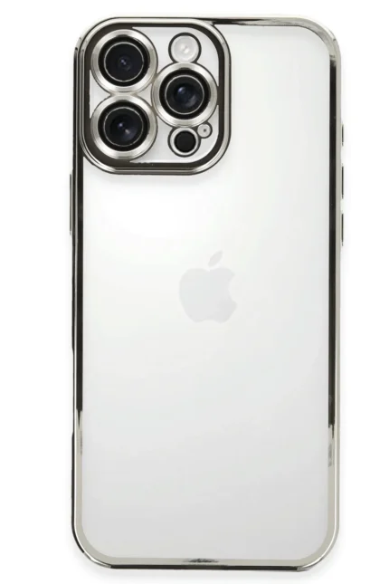 Uray store Apple iPhone 16 Pro Max Kılıf Razer Lensli Silikon - Gümüş