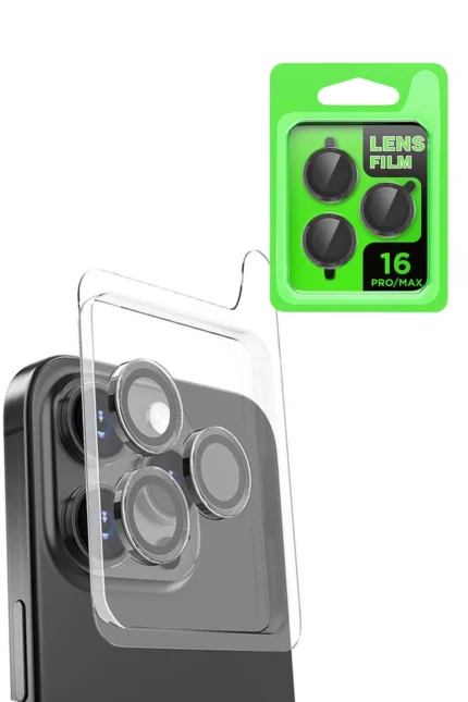 Uray store Apple iPhone 16 Pro Max Raze Metal Kamera Lens - Siyah