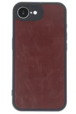 Uray store Apple iPhone 16E Kılıf Aras Deri Kapak - Bordo - Görsel 2