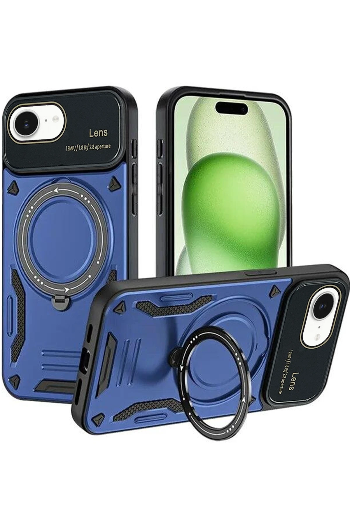 newface-iphone-16e-kilif-joy-lens-standli-kapak-lacivert-default Uray store Apple iPhone 16E Kılıf Joy Lens Standlı Kapak - Lacivert - Görsel 1