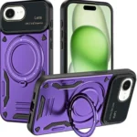 Uray store Apple iPhone 16E Kılıf Joy Lens Standlı Kapak - Mor