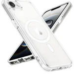 Uray store Apple iPhone 16E Kılıf Magneticsafe Şeffaf Silikon - Şeffaf