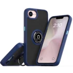 Uray store Apple iPhone 16E Kılıf Montreal Yüzüklü Silikon Kapak - Lacivert