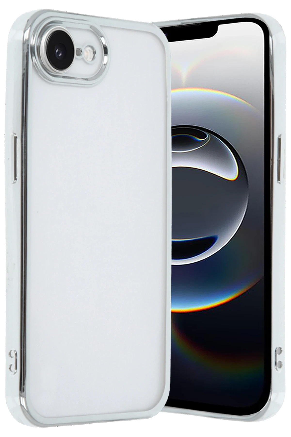 newface-iphone-16e-kilif-razer-lensli-silikon-gumus-default Uray store Apple iPhone 16E Kılıf Razer Lensli Silikon - Gümüş - Görsel 1