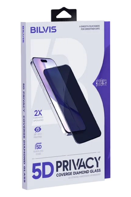 Uray store Apple iPhone 17 Air Bilvis 5D Privacy Diamond Hayalet Cam Ekran Koruyucu