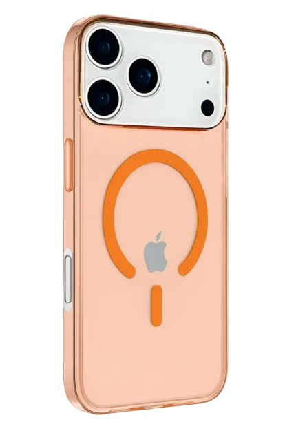 Uray store Apple iPhone 17 Pro Kılıf Pc Real Magsafe Kapak - Turuncu