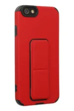 Uray store Apple iPhone 6 Kılıf Mega Standlı Silikon - Kırmızı - Görsel 2