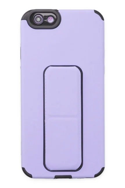 Uray store Apple iPhone 6 Kılıf Mega Standlı Silikon - Lila