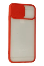 Uray store Apple iPhone 6 Kılıf Palm Buzlu Kamera Sürgülü Silikon - Kırmızı - Görsel 3