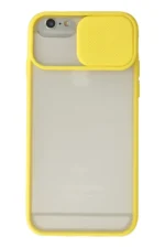 Uray store Apple iPhone 6 Kılıf Palm Buzlu Kamera Sürgülü Silikon - Sarı