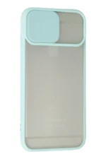 Uray store Apple iPhone 6 Kılıf Palm Buzlu Kamera Sürgülü Silikon - Turkuaz - Görsel 3
