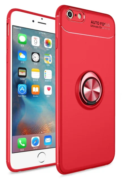 Uray store Apple iPhone 6 Kılıf Range Yüzüklü Silikon - Kırmızı
