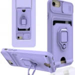 Uray store Apple iPhone 6 Kılıf Zuma Kartvizitli Yüzüklü Silikon - Lila