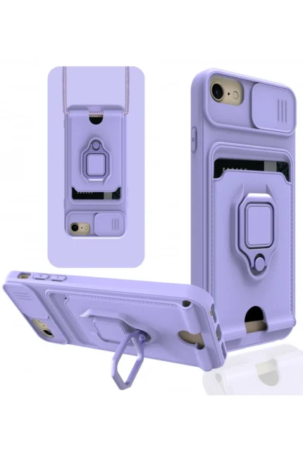 Uray store Apple iPhone 6 Kılıf Zuma Kartvizitli Yüzüklü Silikon - Lila